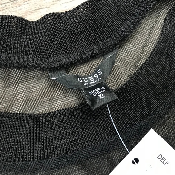 Guess Mesh T-Shirt Dress | Black | XL - Picture 5 of 5